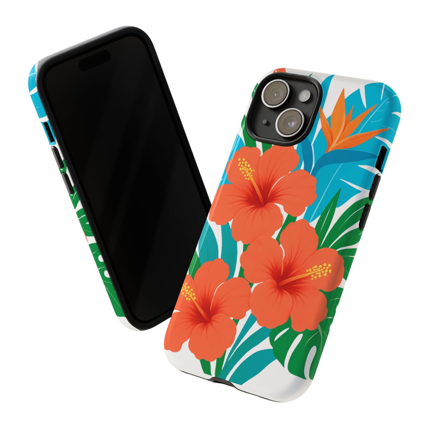 Tropical Phone Case - Vibrant Hibiscus Floral Design, Perfect Gift for Beach Lovers, Summer Vibes, and Everyday Style!