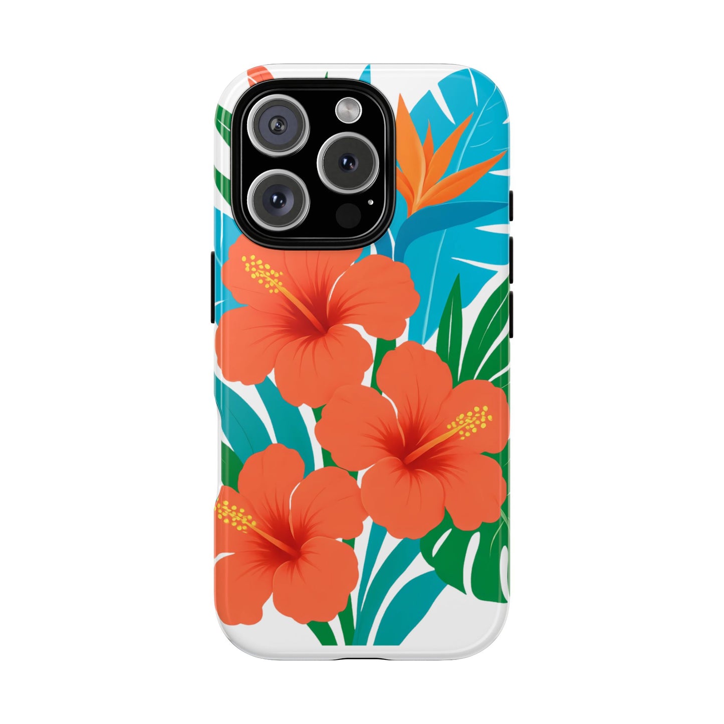 Tropical Phone Case - Vibrant Hibiscus Floral Design, Perfect Gift for Beach Lovers, Summer Vibes, and Everyday Style!