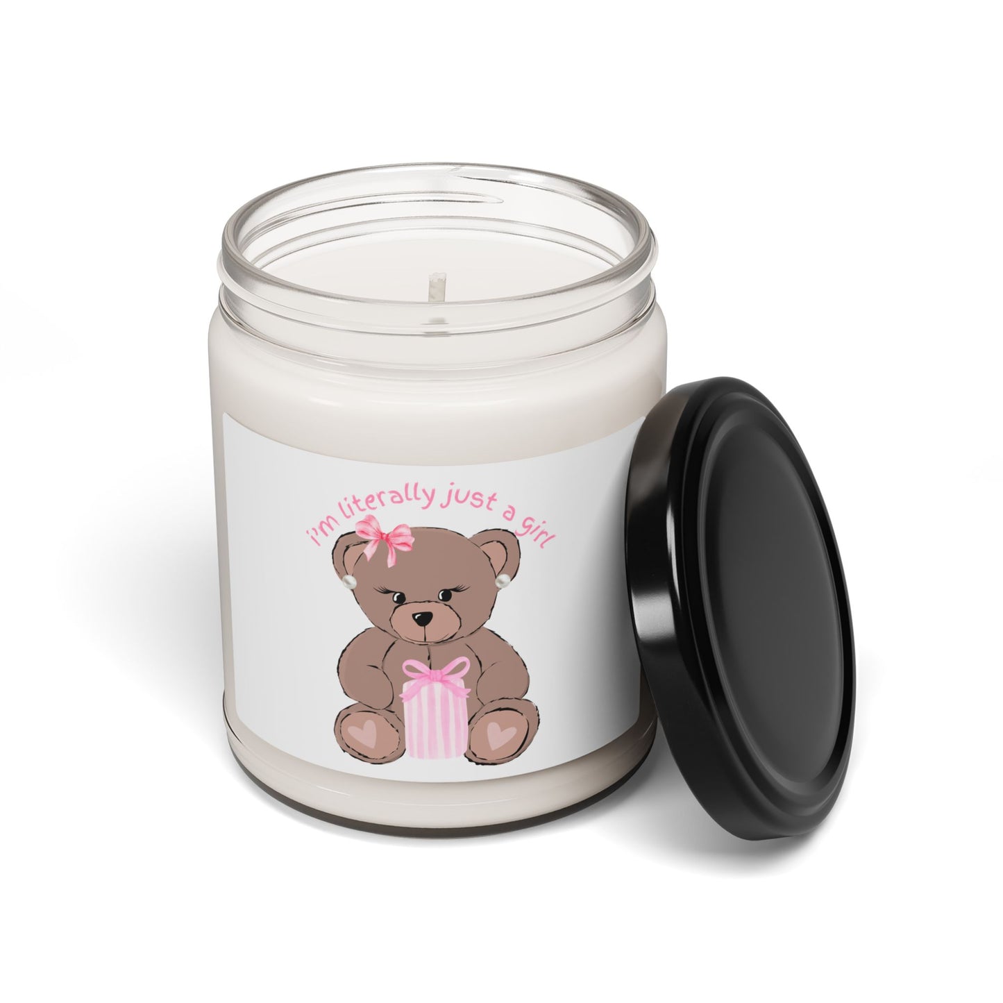 Adorable Bear Scented Candle, Cute Gift, Home Decor, Relaxation, Birthday and Baby Shower Present, Soy Candle with Quote