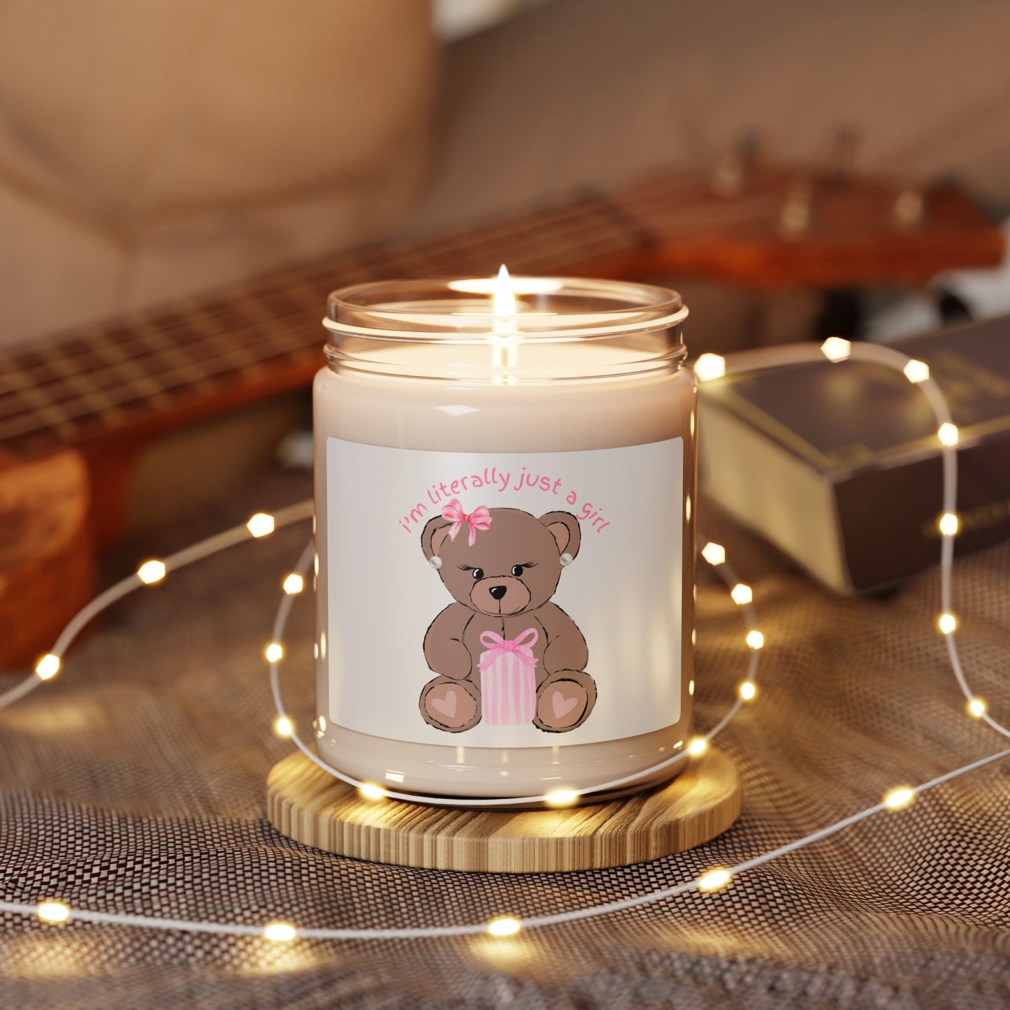 Adorable Bear Scented Candle, Cute Gift, Home Decor, Relaxation, Birthday and Baby Shower Present, Soy Candle with Quote