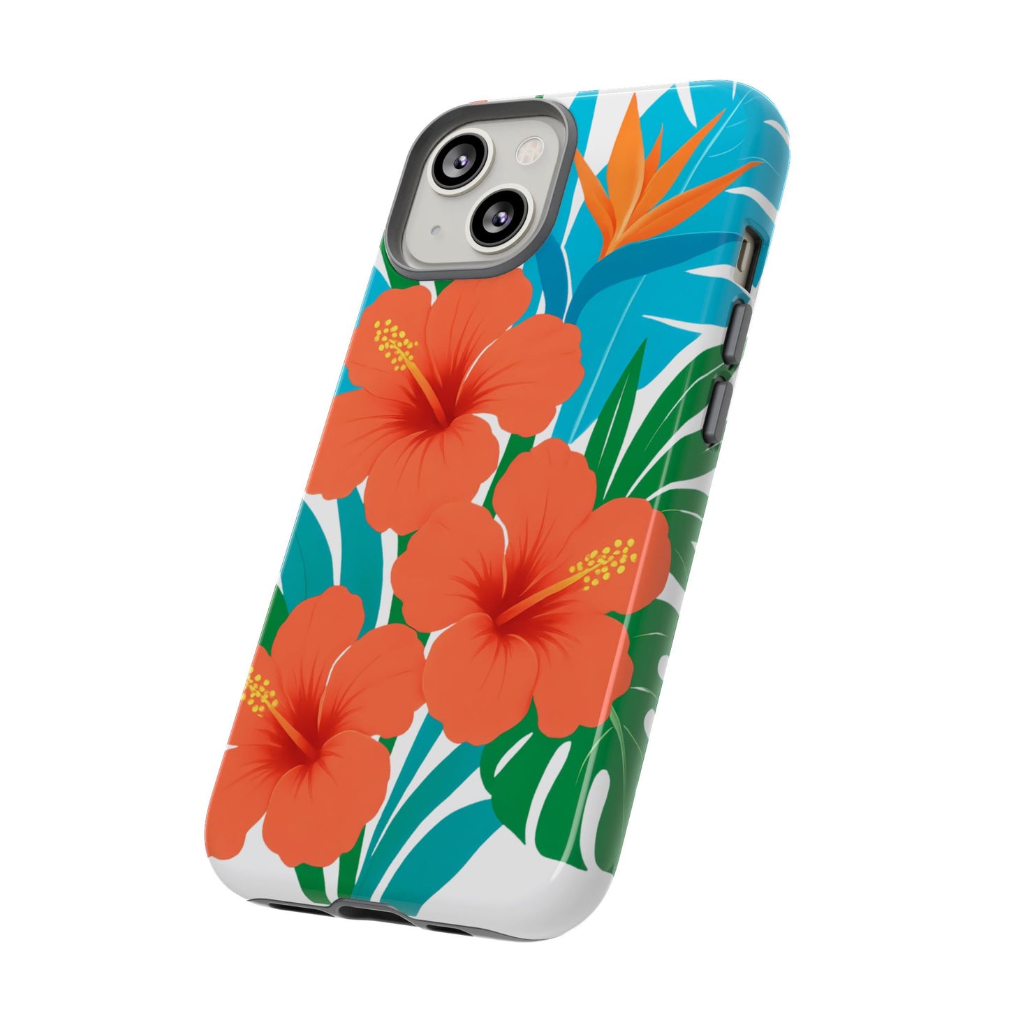 Tropical Phone Case - Vibrant Hibiscus Floral Design, Perfect Gift for Beach Lovers, Summer Vibes, and Everyday Style!