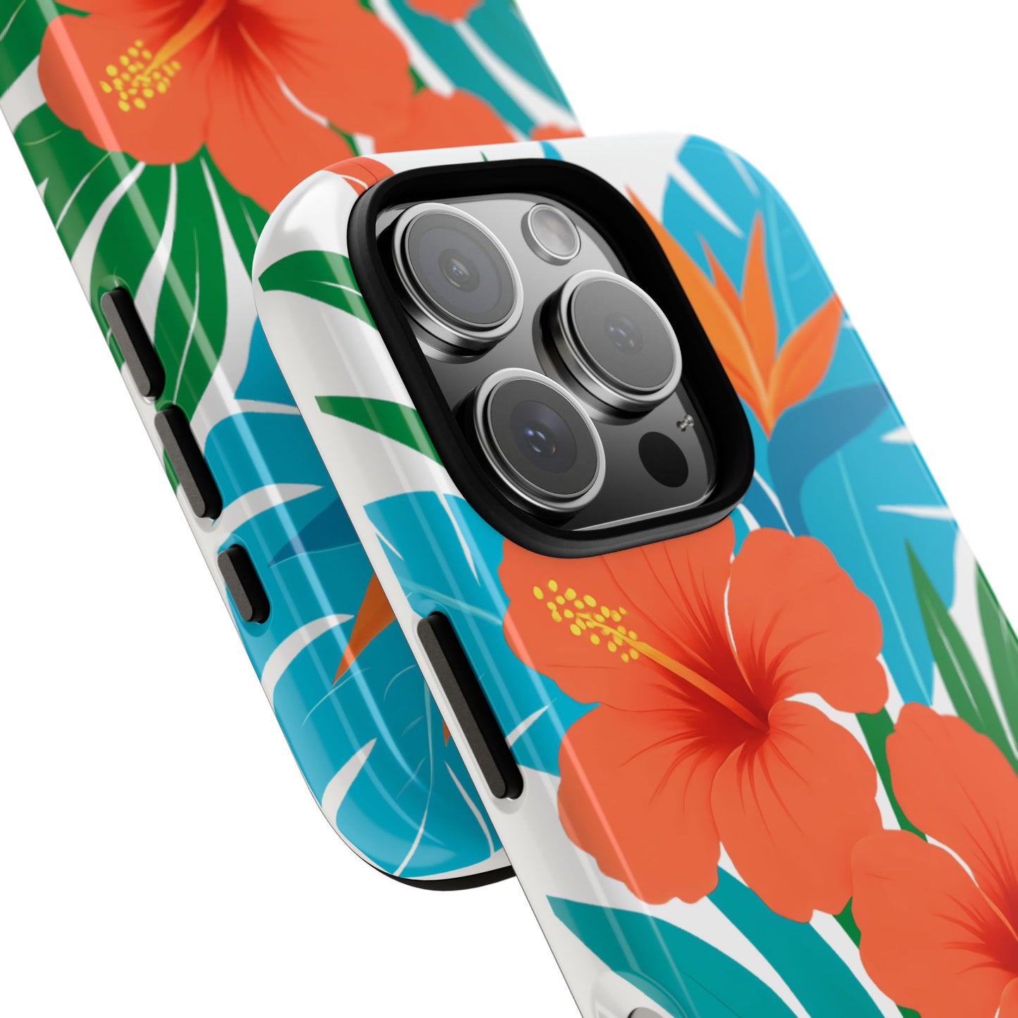Tropical Phone Case - Vibrant Hibiscus Floral Design, Perfect Gift for Beach Lovers, Summer Vibes, and Everyday Style!