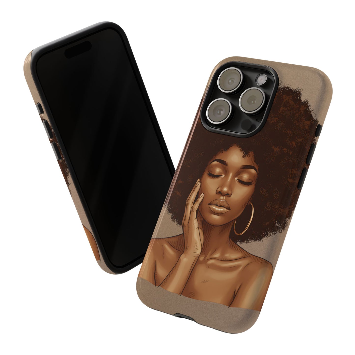 Phone Cases - Beautiful African American Woman with Afro Design