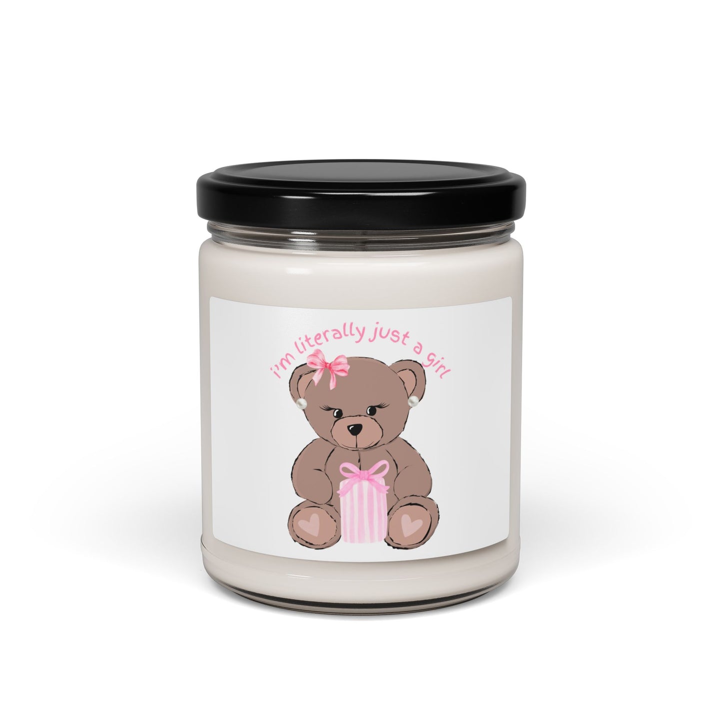 Adorable Bear Scented Candle, Cute Gift, Home Decor, Relaxation, Birthday and Baby Shower Present, Soy Candle with Quote