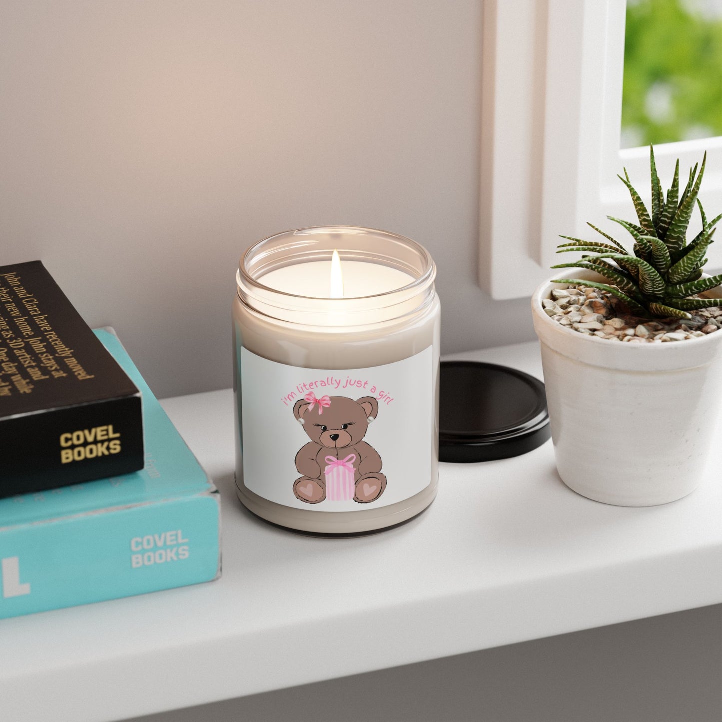 Adorable Bear Scented Candle, Cute Gift, Home Decor, Relaxation, Birthday and Baby Shower Present, Soy Candle with Quote