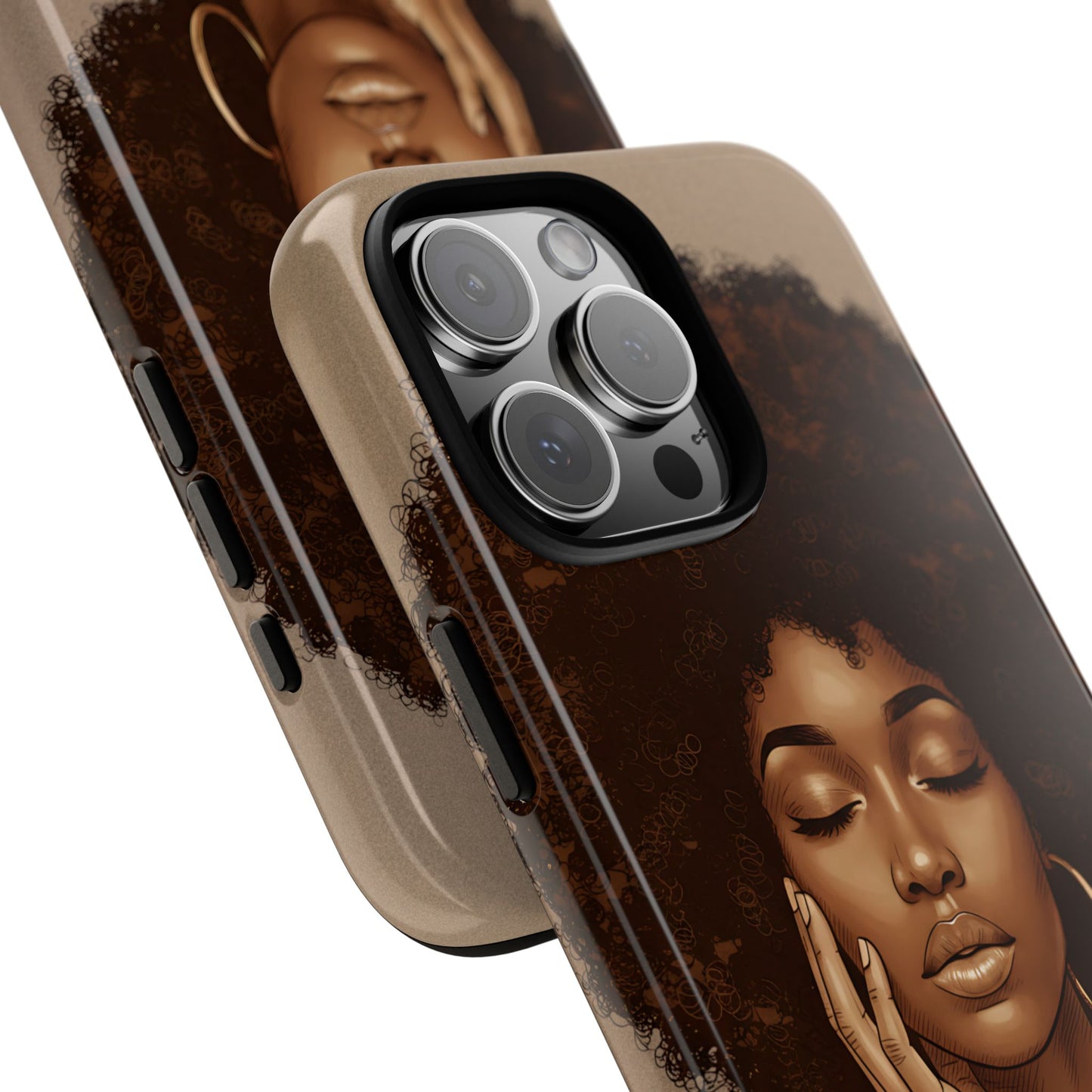 Phone Cases - Beautiful African American Woman with Afro Design