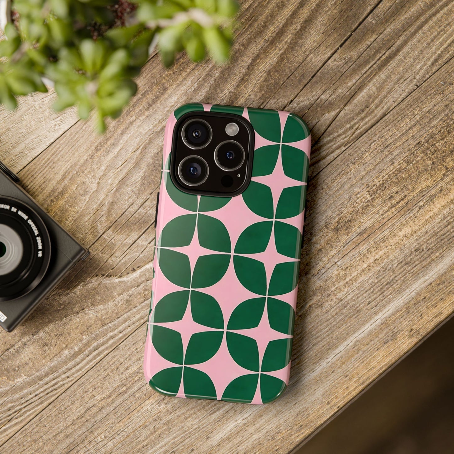 Stylish Phone Case - Geometric Design, Phone Cover, Floral Phone Case, Unique Gift for Her, Trendy Accessory