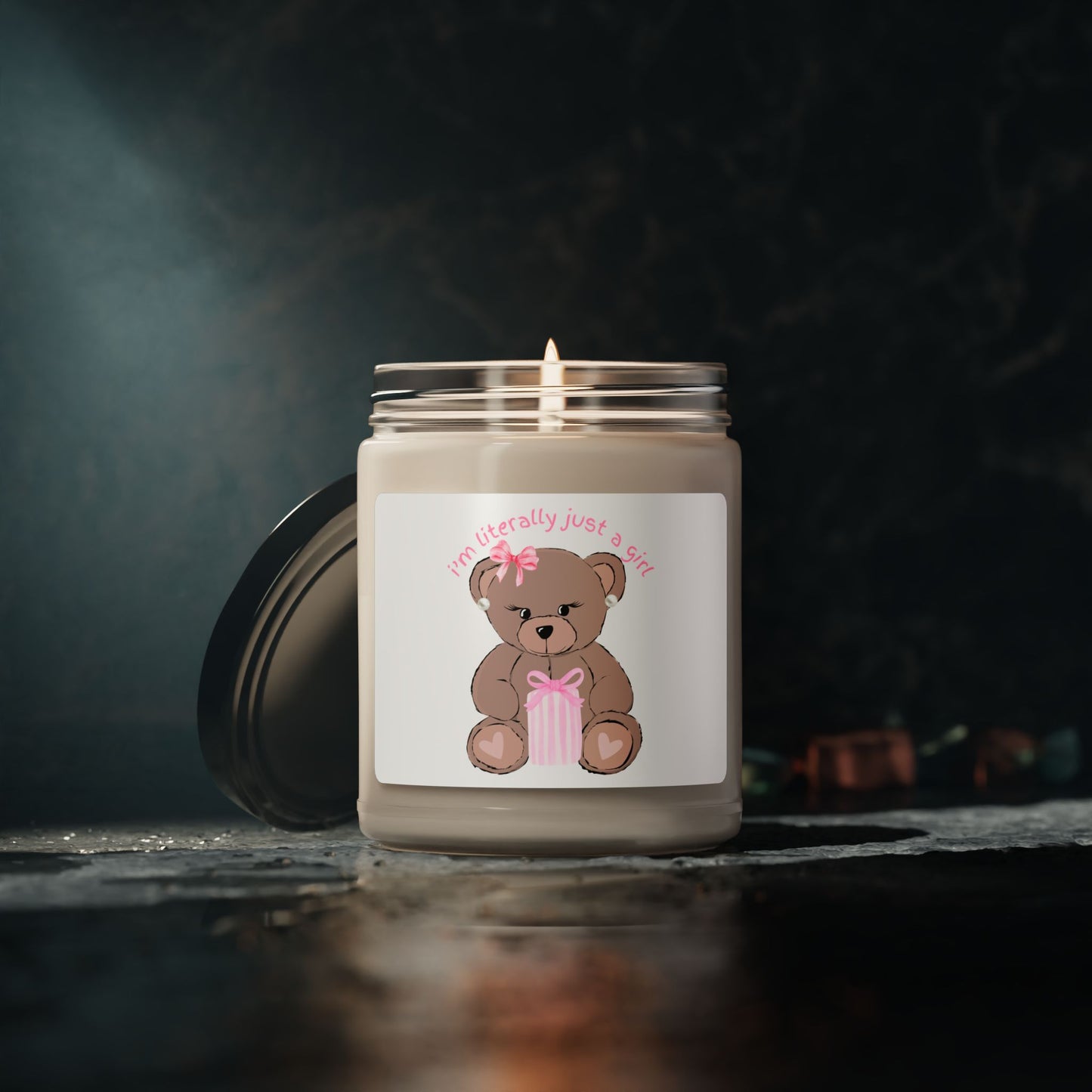 Adorable Bear Scented Candle, Cute Gift, Home Decor, Relaxation, Birthday and Baby Shower Present, Soy Candle with Quote