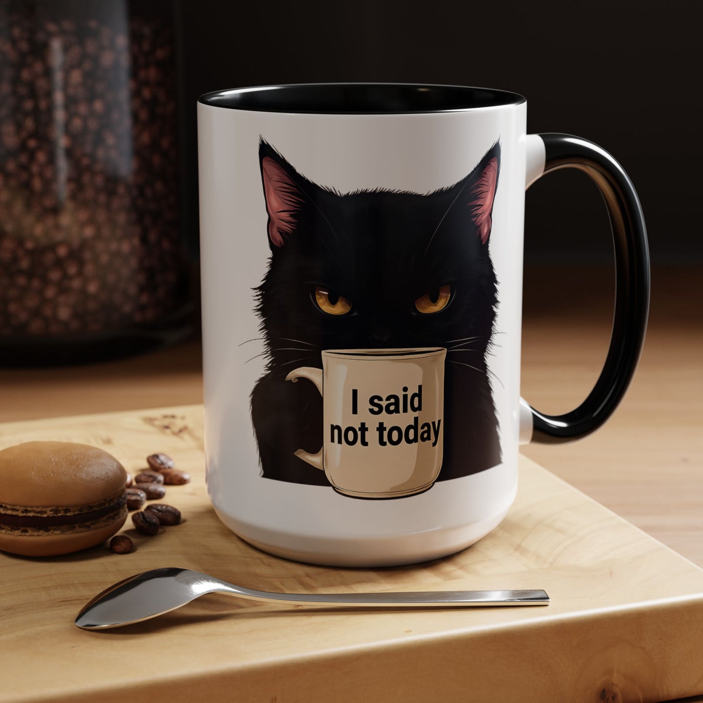Black Cat Coffee Mug, Cute Cat Lover Gift, Funny Animal Mug, Halloween Decor, Gift for Cat Owners
