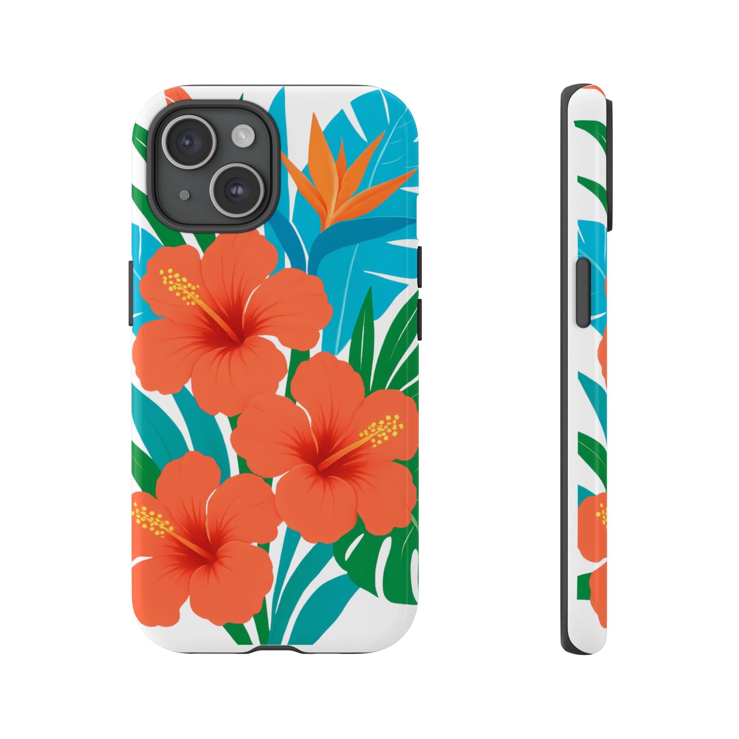Tropical Phone Case - Vibrant Hibiscus Floral Design, Perfect Gift for Beach Lovers, Summer Vibes, and Everyday Style!