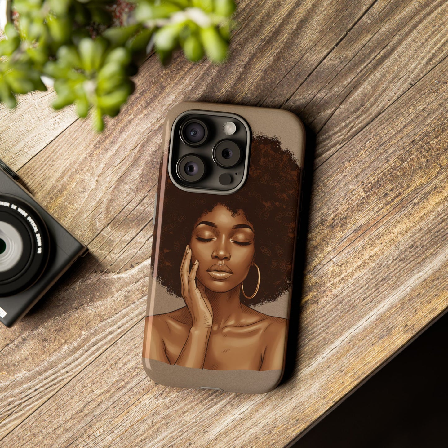Phone Cases - Beautiful African American Woman with Afro Design