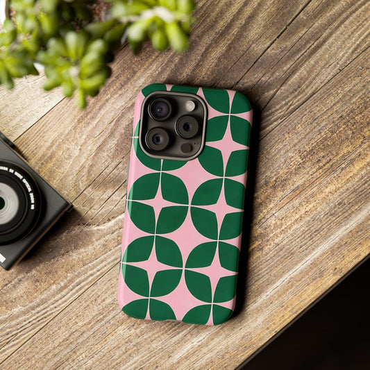 Stylish Phone Case - Geometric Design, Phone Cover, Floral Phone Case, Unique Gift for Her, Trendy Accessory