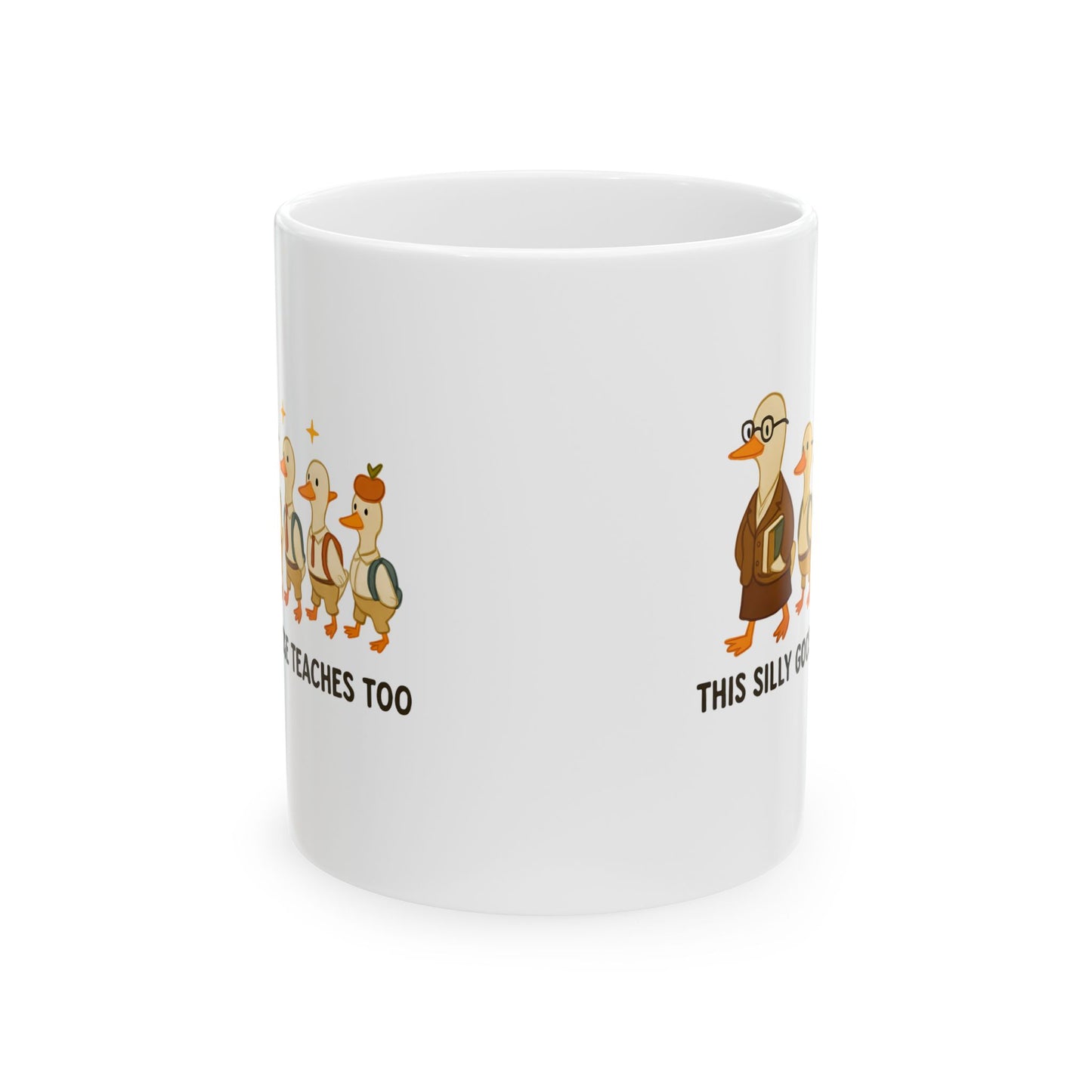Silly goose Teacher's Ceramic Mug, Funny Gift for Educators, Cute Duck Design for Coffee Lovers, Perfect for Birthdays, Teacher Appreciation