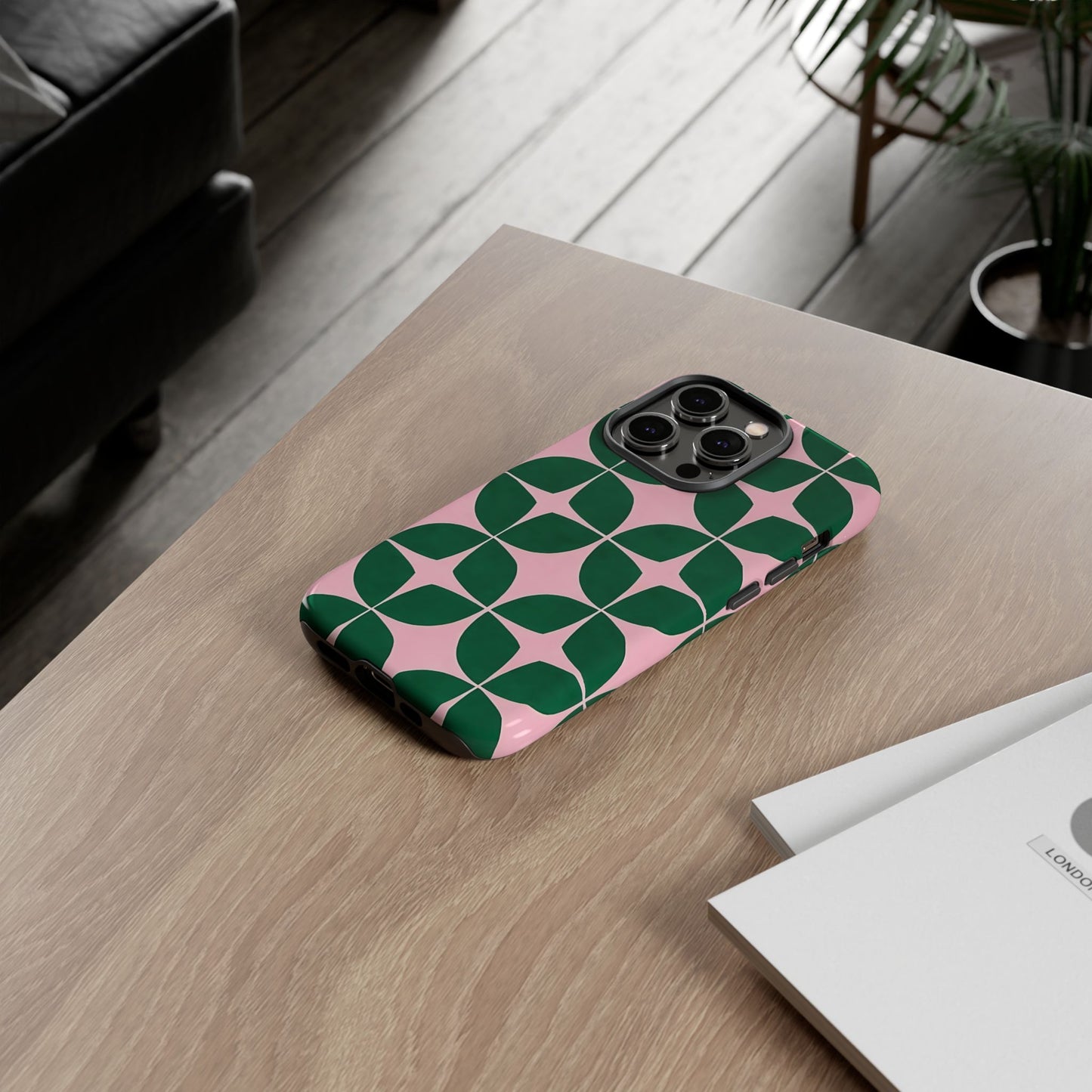 Stylish Phone Case - Geometric Design, Phone Cover, Floral Phone Case, Unique Gift for Her, Trendy Accessory