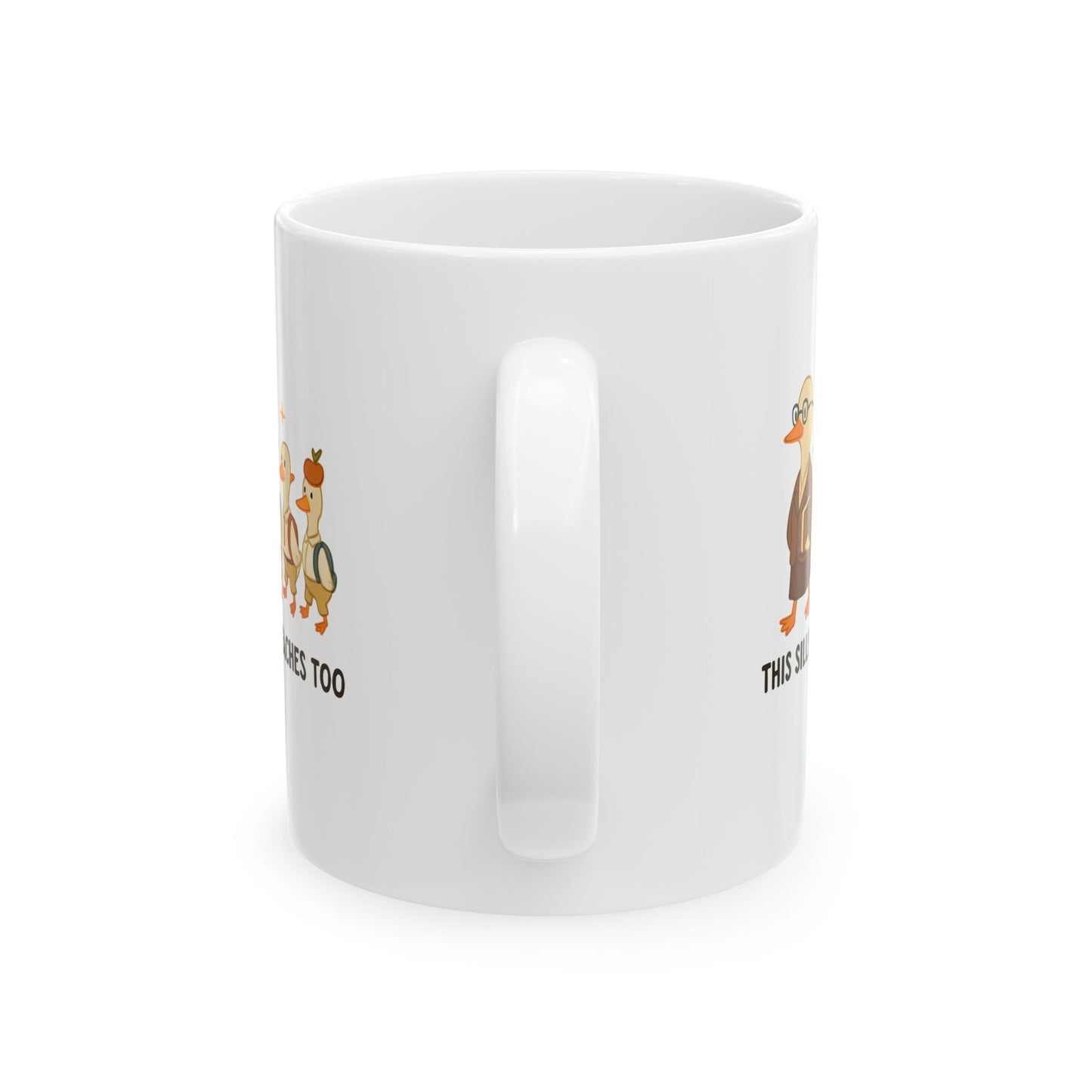 Silly goose Teacher's Ceramic Mug, Funny Gift for Educators, Cute Duck Design for Coffee Lovers, Perfect for Birthdays, Teacher Appreciation