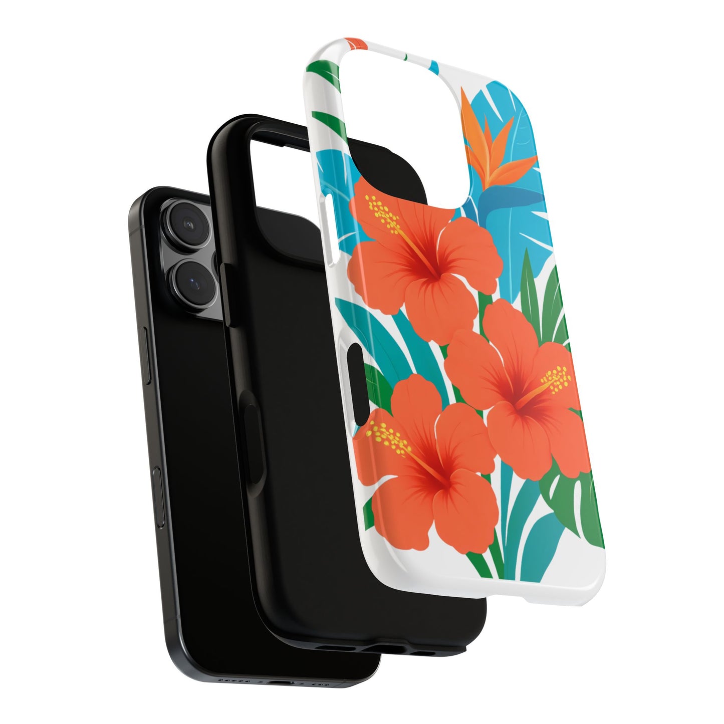 Tropical Phone Case - Vibrant Hibiscus Floral Design, Perfect Gift for Beach Lovers, Summer Vibes, and Everyday Style!