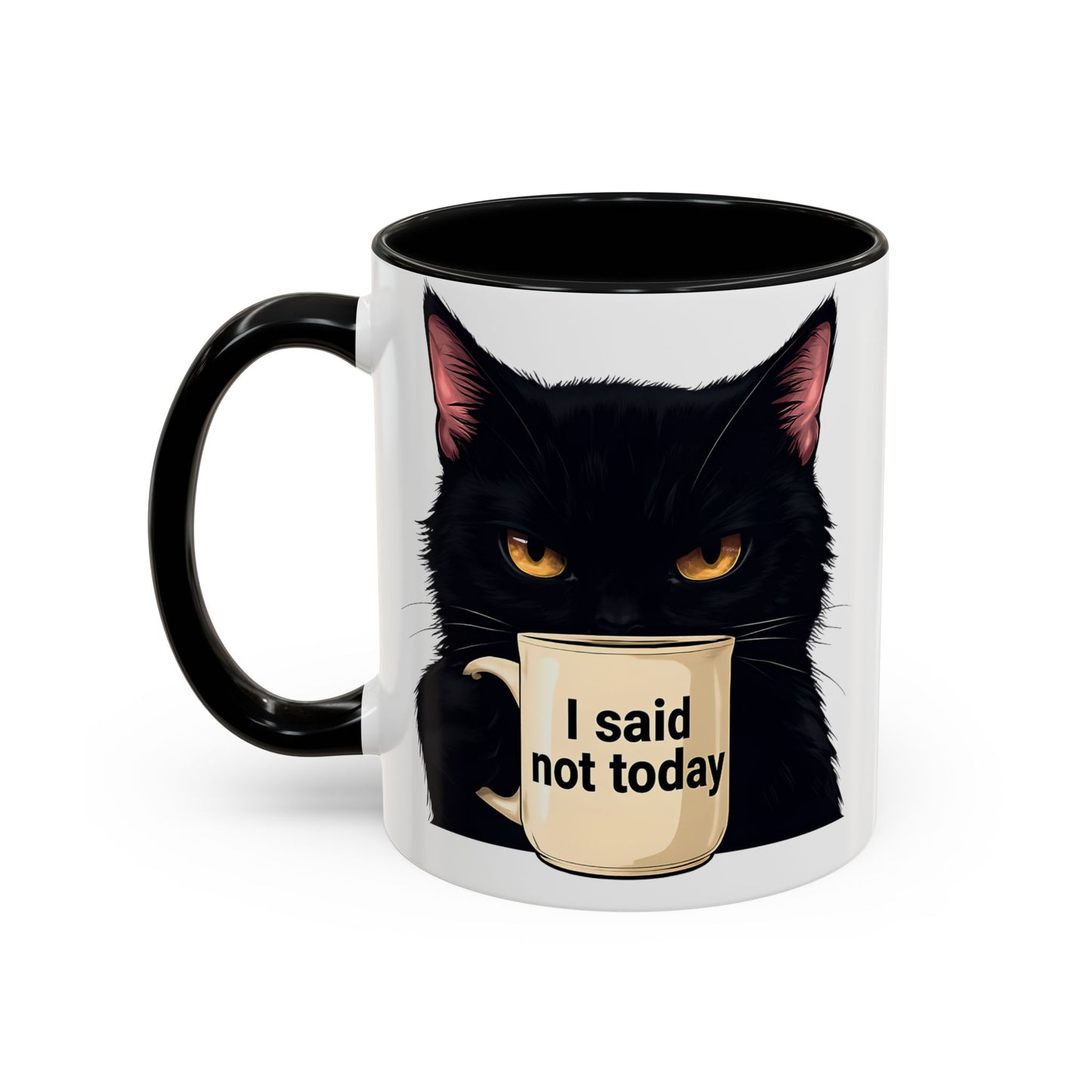 Black Cat Coffee Mug, Cute Cat Lover Gift, Funny Animal Mug, Halloween Decor, Gift for Cat Owners