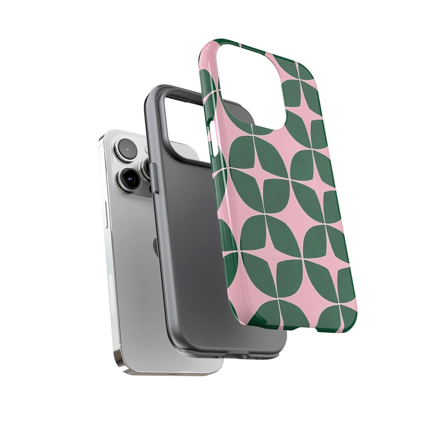 Stylish Phone Case - Geometric Design, Phone Cover, Floral Phone Case, Unique Gift for Her, Trendy Accessory
