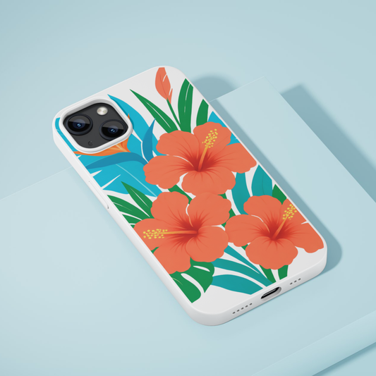 Tropical Phone Case - Vibrant Hibiscus Floral Design, Perfect Gift for Beach Lovers, Summer Vibes, and Everyday Style!